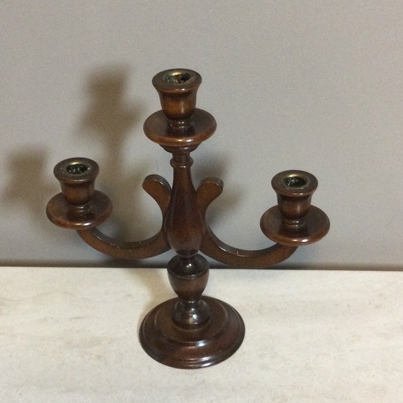 Amish crafted Other - Amish three candle carved wooden candelabra